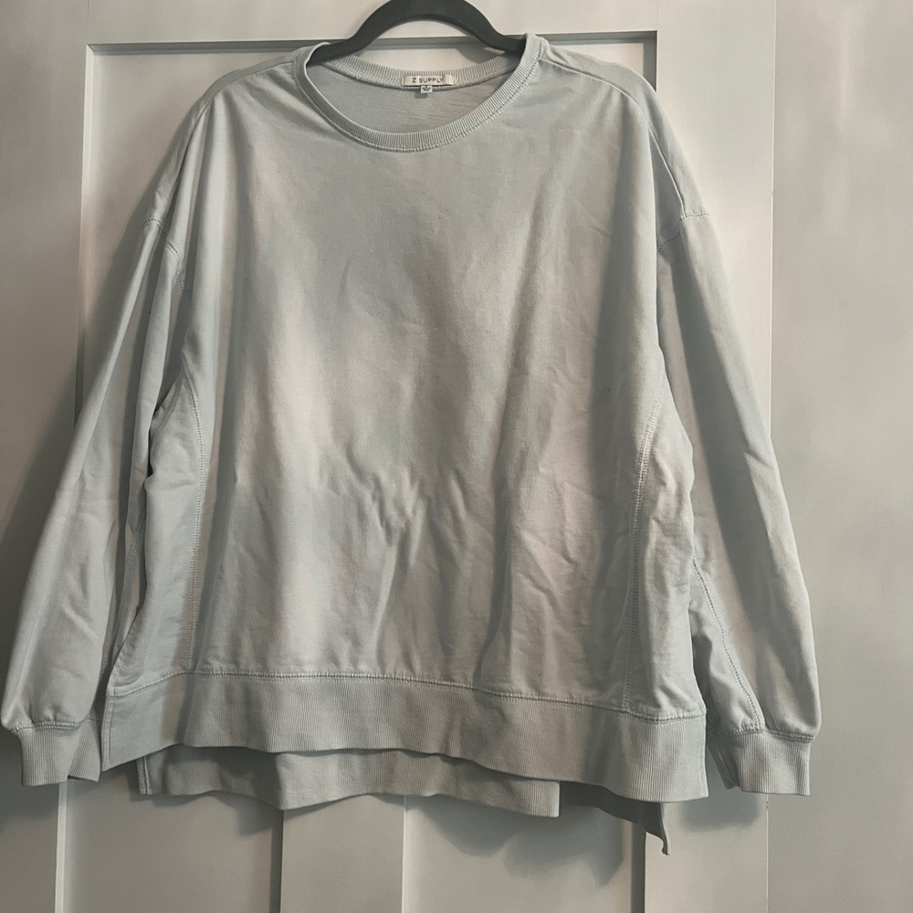 Z Supply Soft Oversized Light Mint Crewneck Top